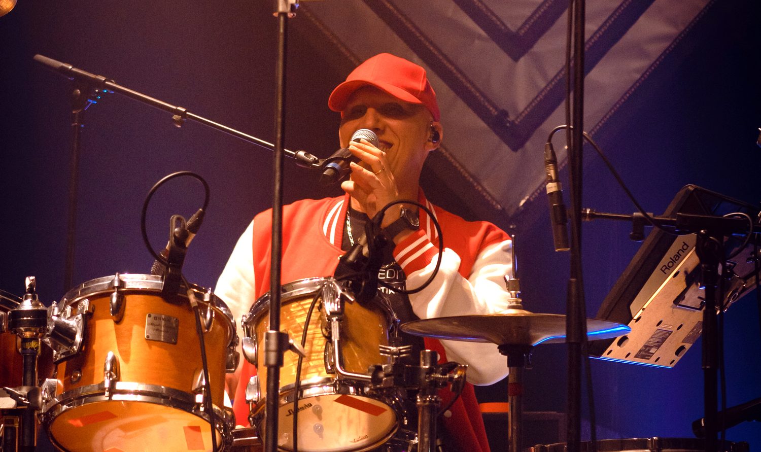 Asha D drumming and singing live